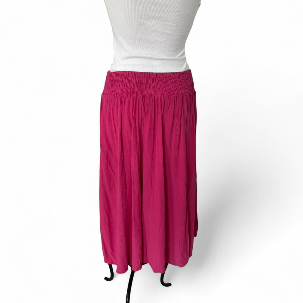 Vintage Laura Kieffer Pink Midi Skirt with Elastic Waistband - Size S - Picture 3 of 4